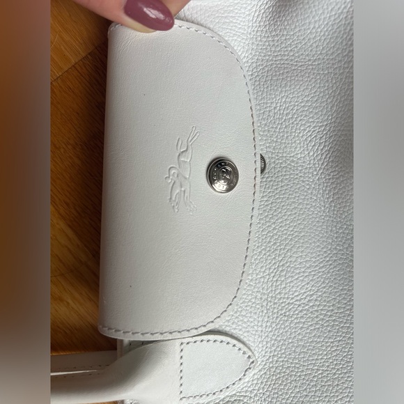 Longchamp White Leather Le Pliage Tote Bag - Picture 16 of 16